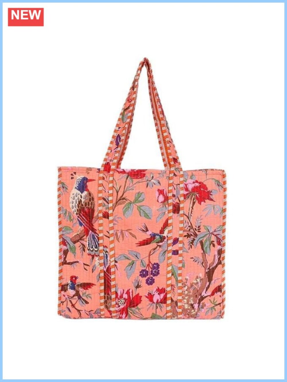 Quilted Cotton Reversible Shoulder Tote Large Everyday Bag